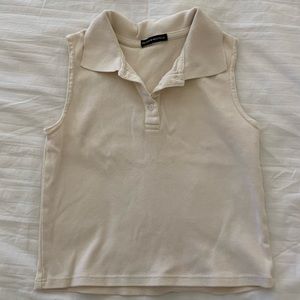 brandy melville button collared tank top
